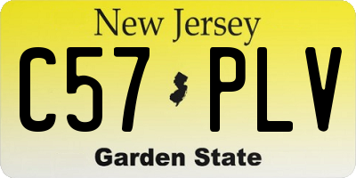 NJ license plate C57PLV