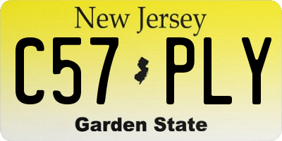NJ license plate C57PLY
