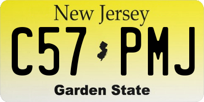 NJ license plate C57PMJ