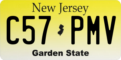 NJ license plate C57PMV