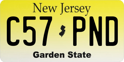 NJ license plate C57PND