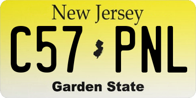 NJ license plate C57PNL