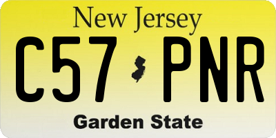 NJ license plate C57PNR