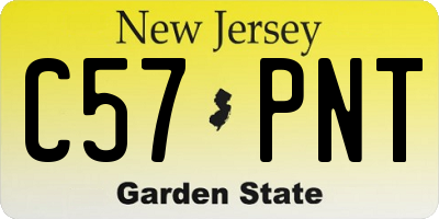 NJ license plate C57PNT