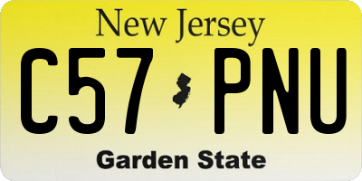 NJ license plate C57PNU