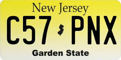 NJ license plate C57PNX