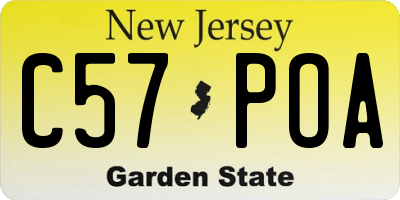 NJ license plate C57POA