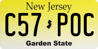 NJ license plate C57POC