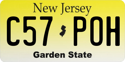 NJ license plate C57POH