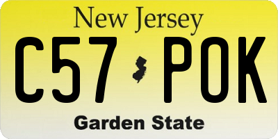 NJ license plate C57POK