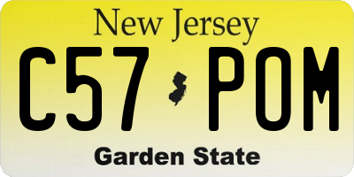 NJ license plate C57POM