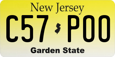 NJ license plate C57POO
