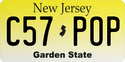 NJ license plate C57POP