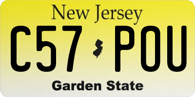 NJ license plate C57POU