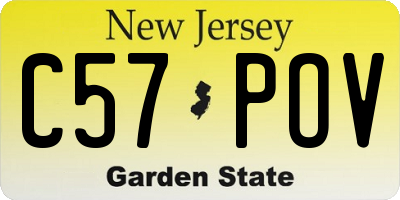 NJ license plate C57POV