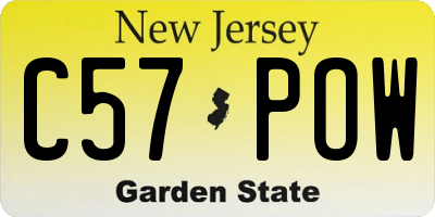 NJ license plate C57POW