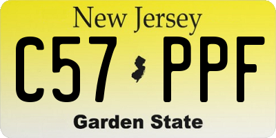 NJ license plate C57PPF