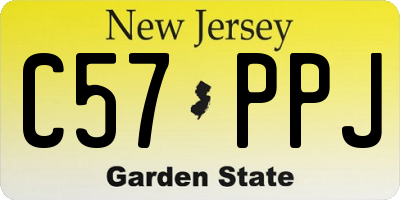 NJ license plate C57PPJ