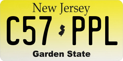NJ license plate C57PPL