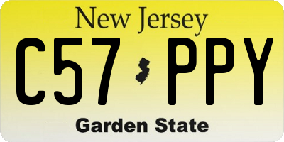 NJ license plate C57PPY
