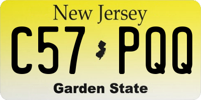 NJ license plate C57PQQ