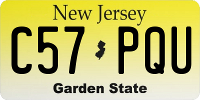 NJ license plate C57PQU