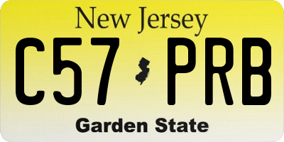 NJ license plate C57PRB
