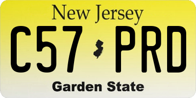 NJ license plate C57PRD