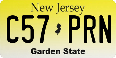NJ license plate C57PRN
