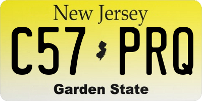 NJ license plate C57PRQ