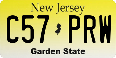 NJ license plate C57PRW