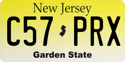 NJ license plate C57PRX