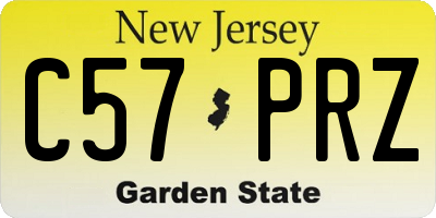 NJ license plate C57PRZ