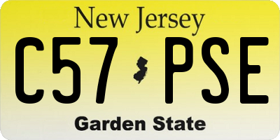 NJ license plate C57PSE