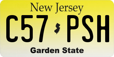 NJ license plate C57PSH