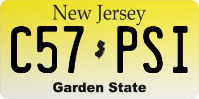 NJ license plate C57PSI
