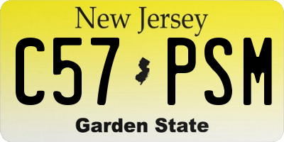 NJ license plate C57PSM