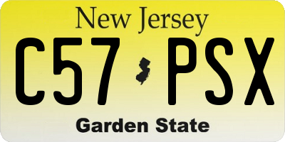NJ license plate C57PSX