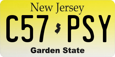 NJ license plate C57PSY