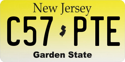 NJ license plate C57PTE
