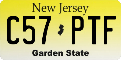 NJ license plate C57PTF