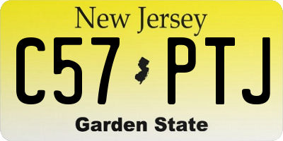 NJ license plate C57PTJ