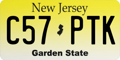 NJ license plate C57PTK