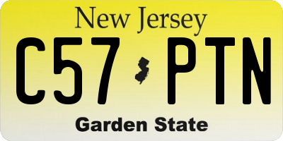 NJ license plate C57PTN