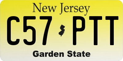 NJ license plate C57PTT