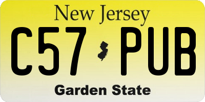 NJ license plate C57PUB