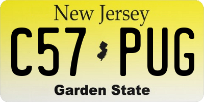 NJ license plate C57PUG