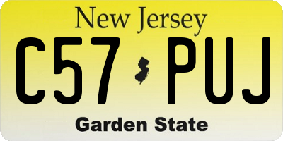 NJ license plate C57PUJ