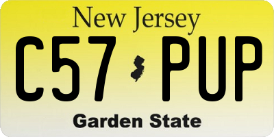 NJ license plate C57PUP