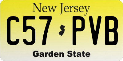 NJ license plate C57PVB